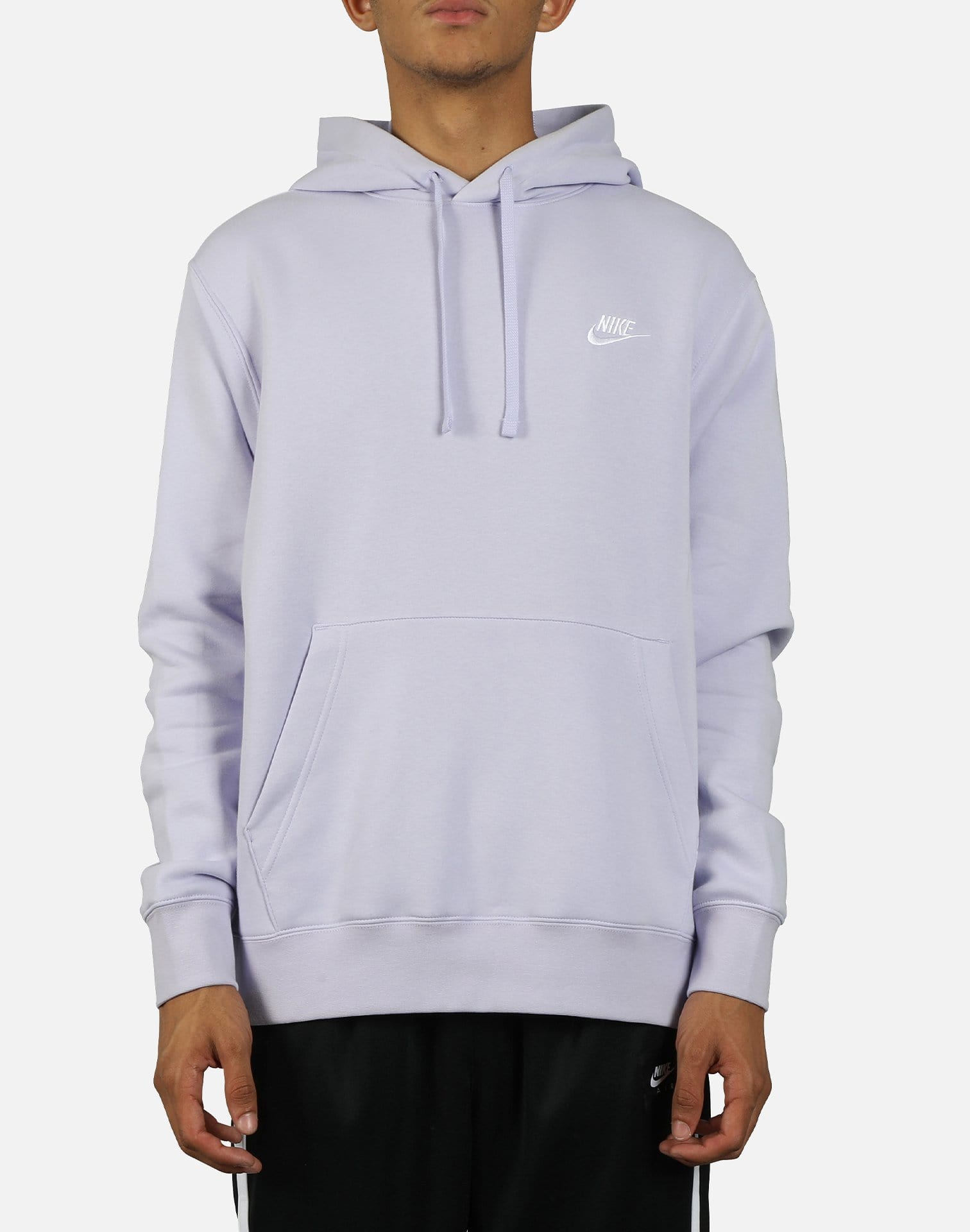nike men's club fleece hoodie lavender mist