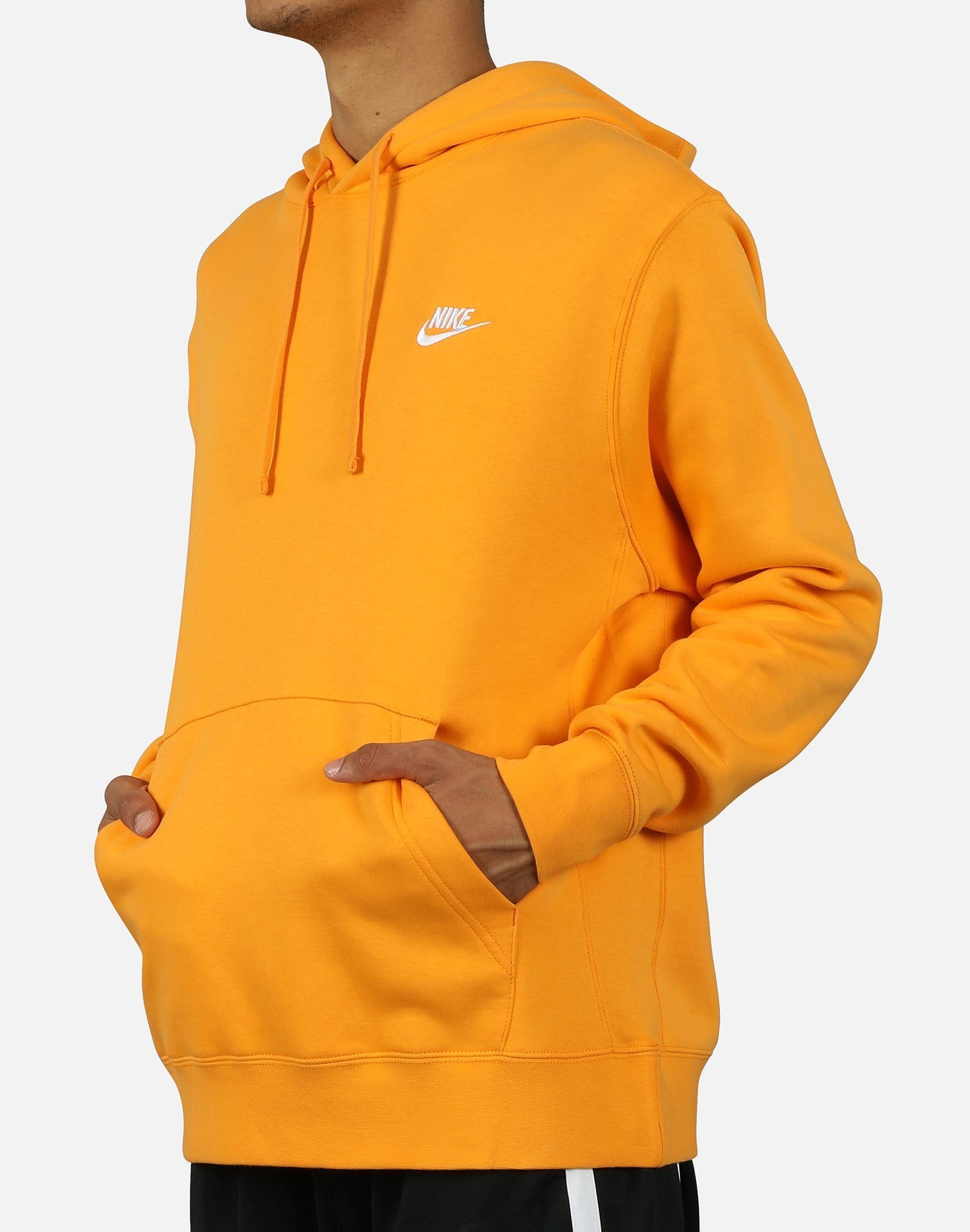 nike club fleece hoodie yellow