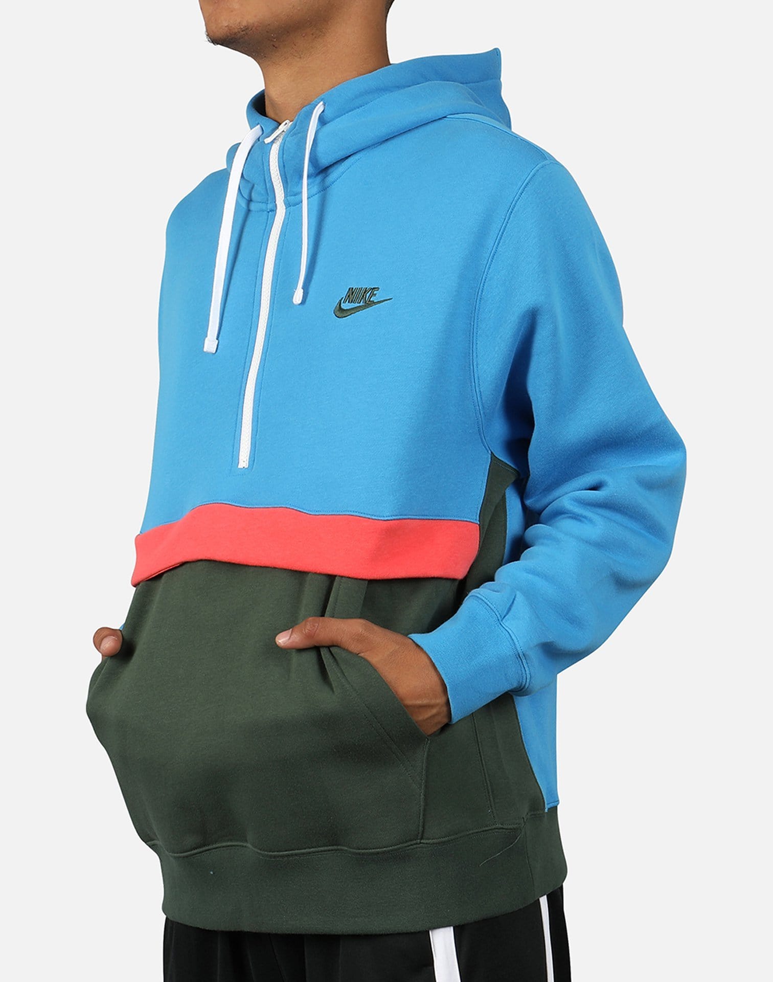 nike club fleece hoodie blue
