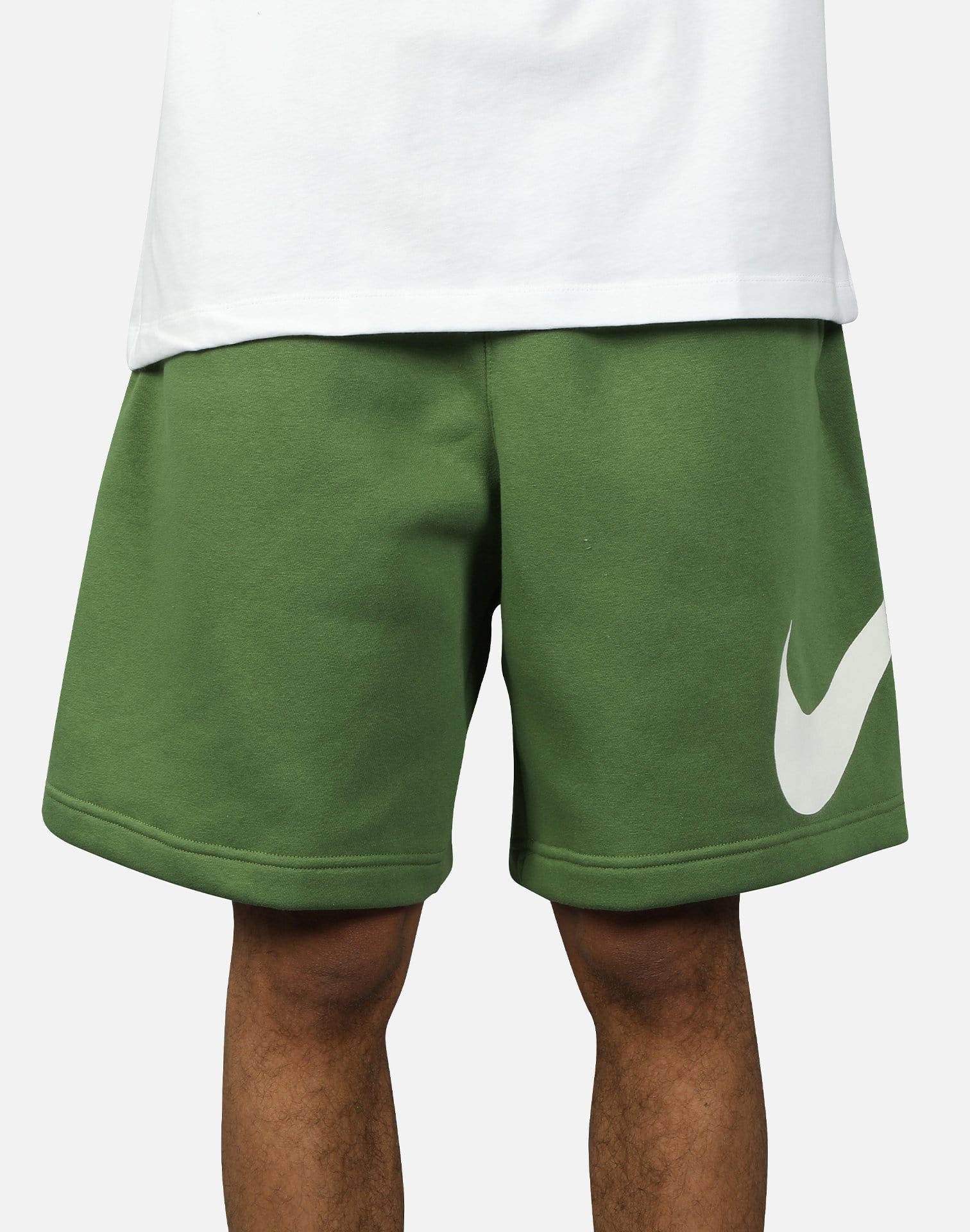 green nike fleece shorts