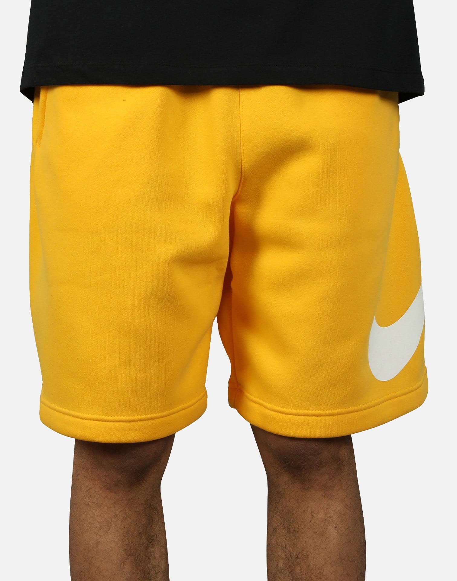 nike fleece shorts yellow cheap online