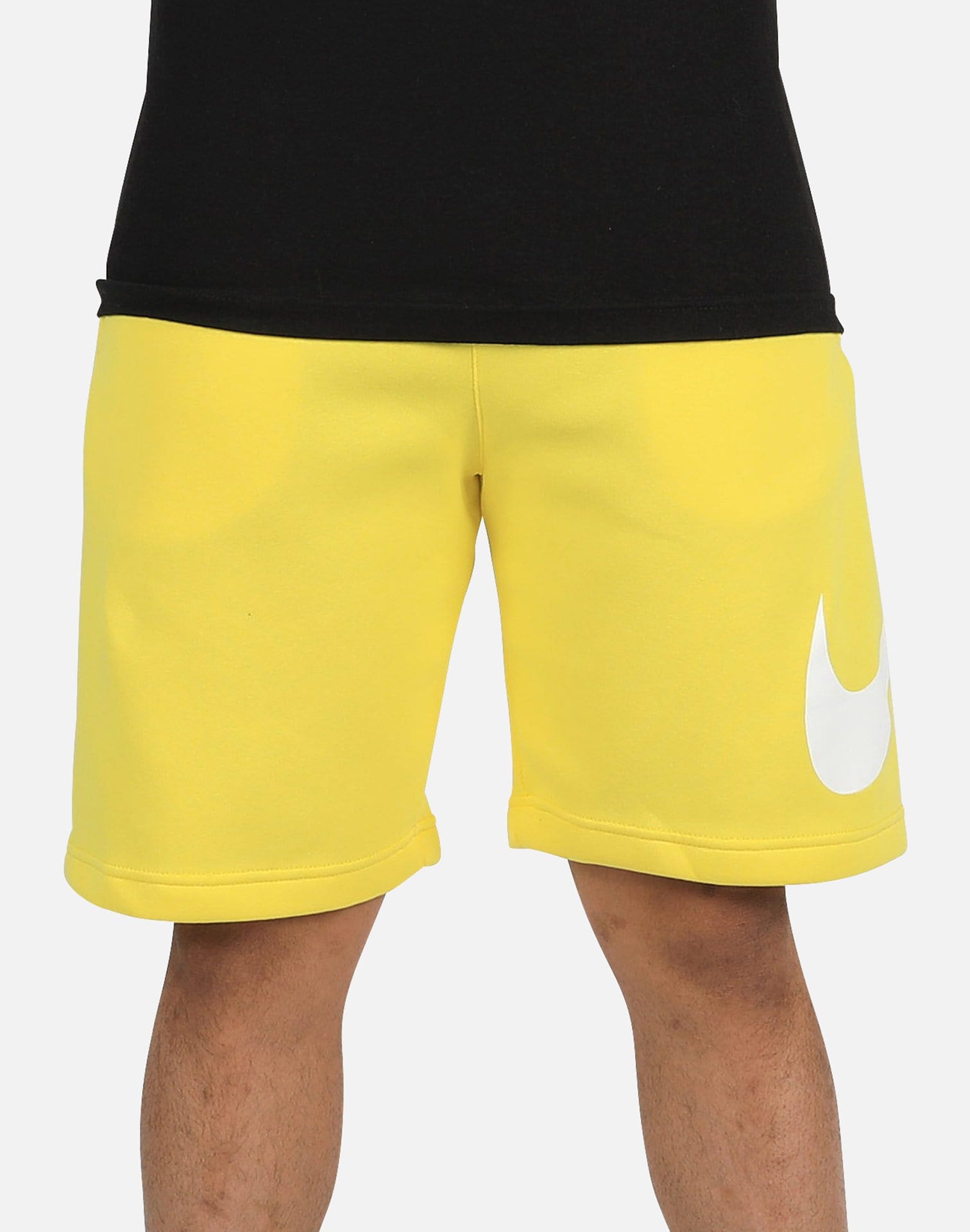 nike fleece shorts yellow
