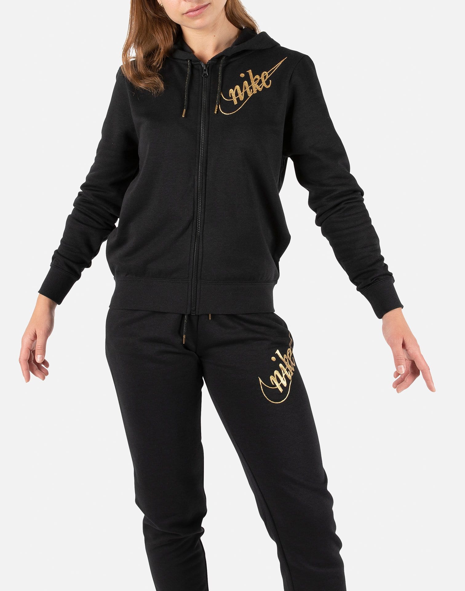 women's nike black and gold hoodie
