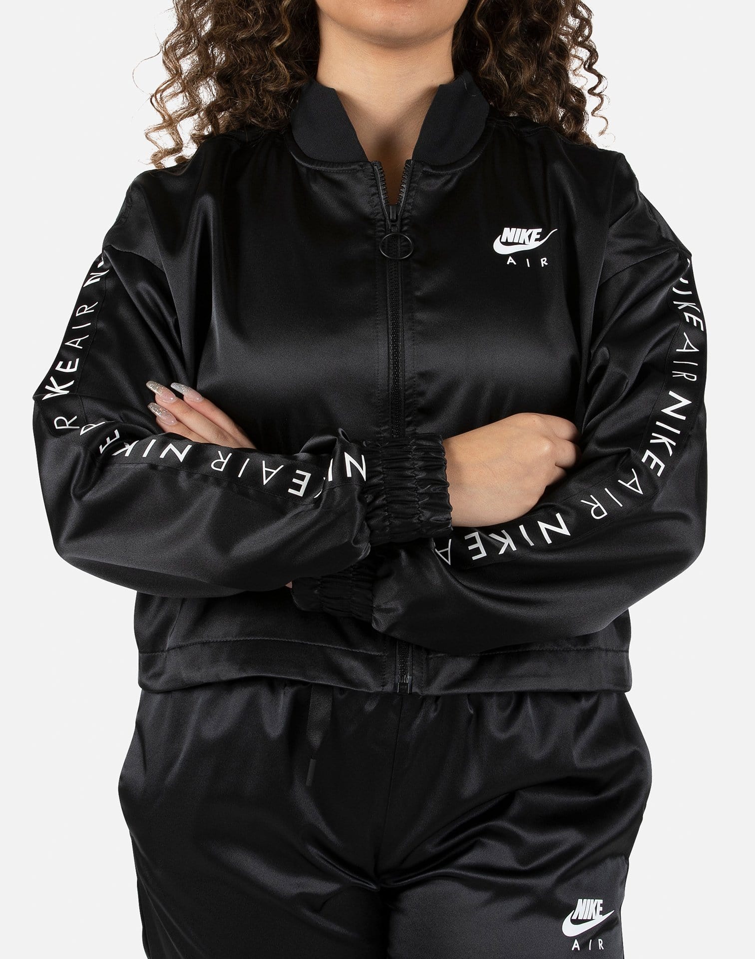 women's satin track jacket nike air