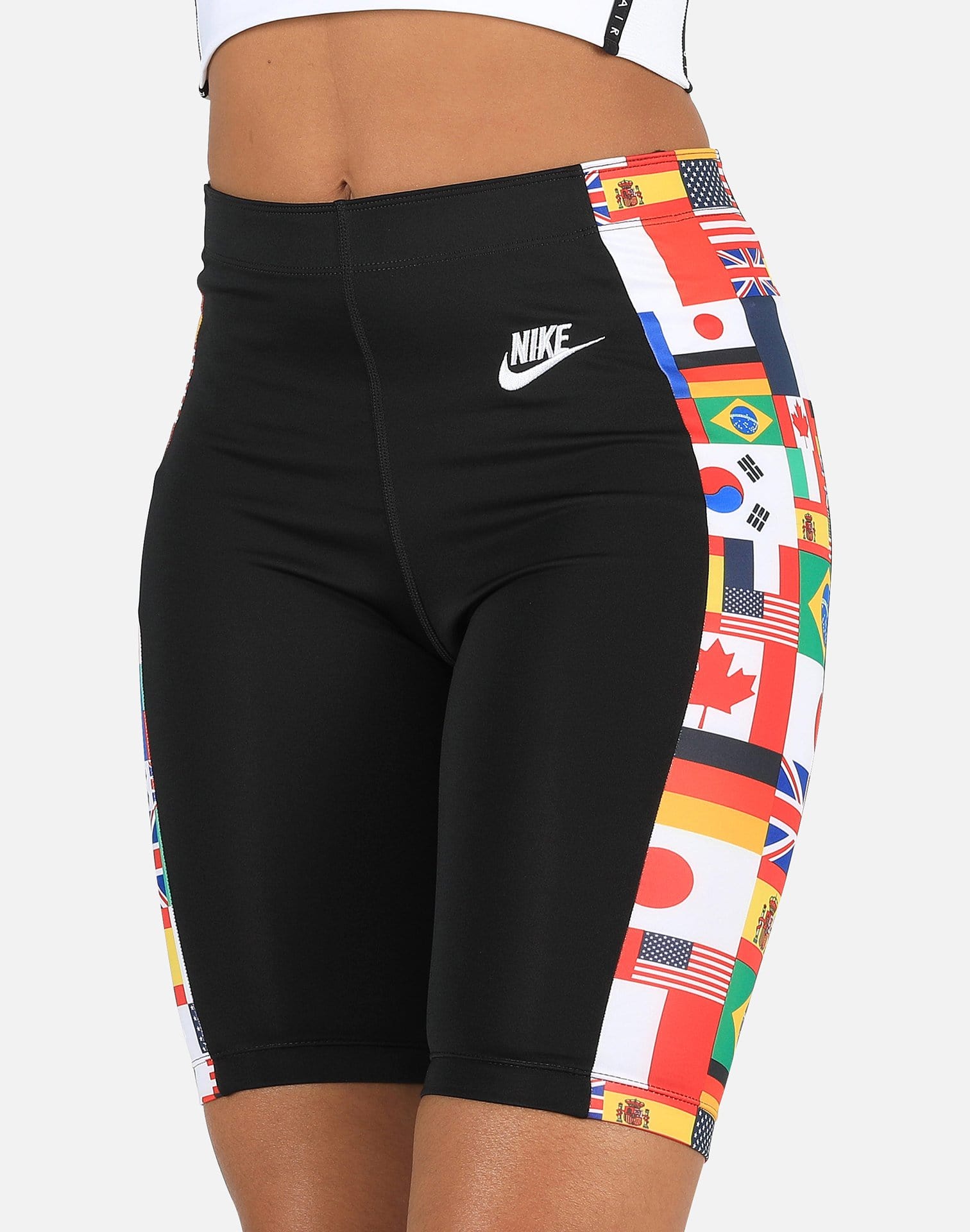 nike world flags bike shorts