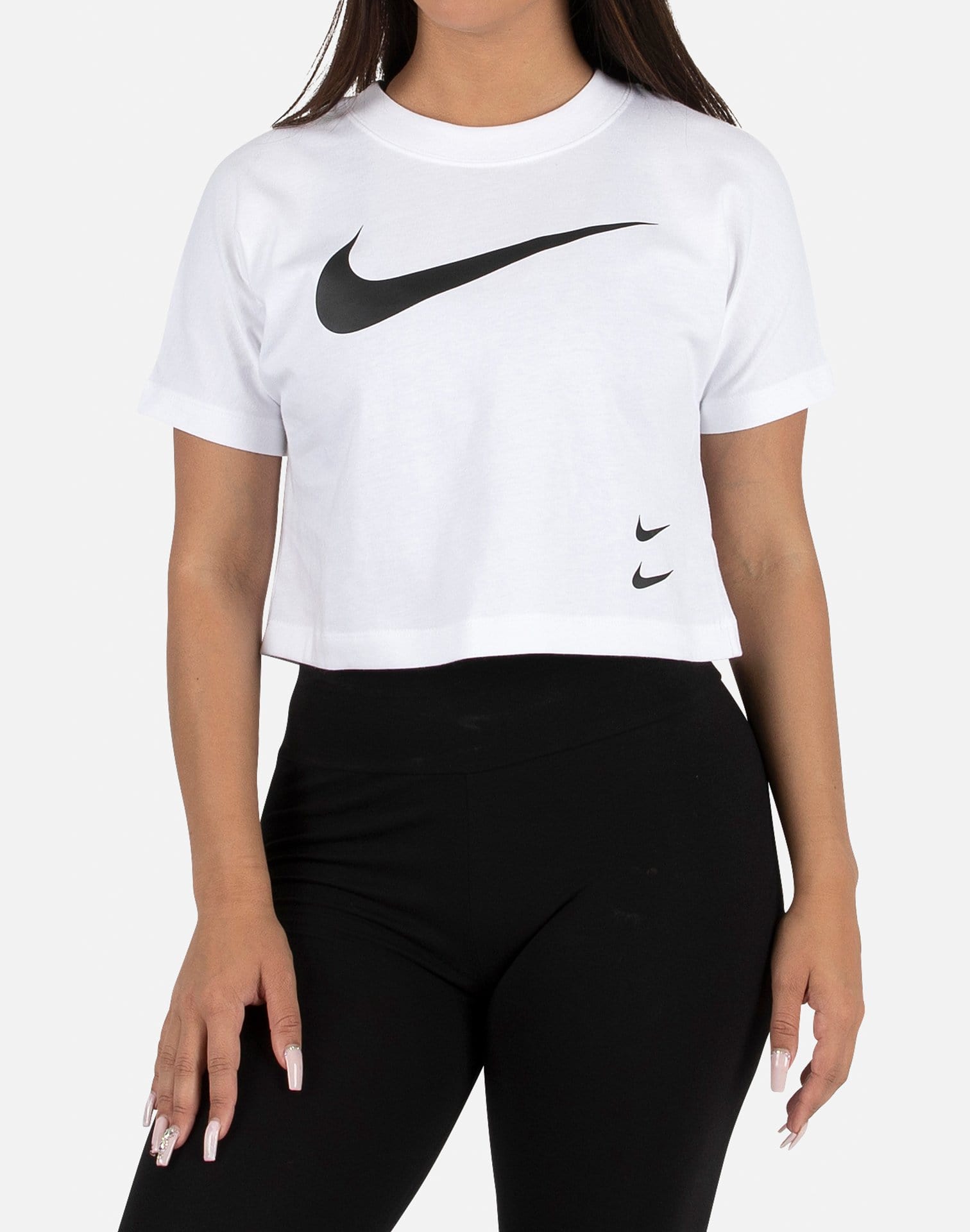 nike double swoosh crop top