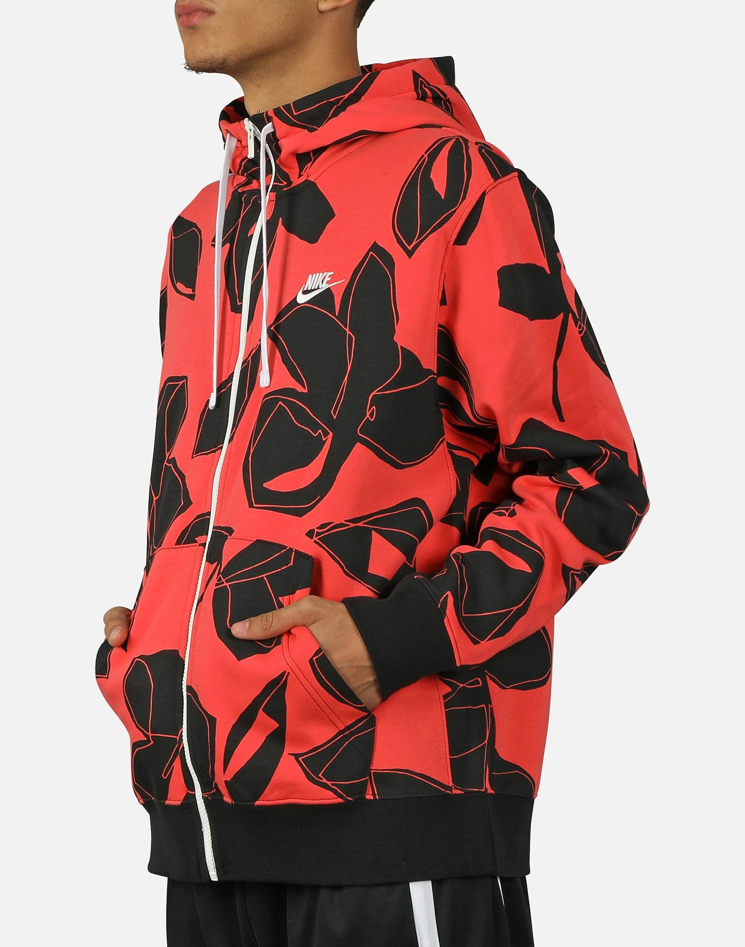 nike men's sportswear club floral full zip hoodie