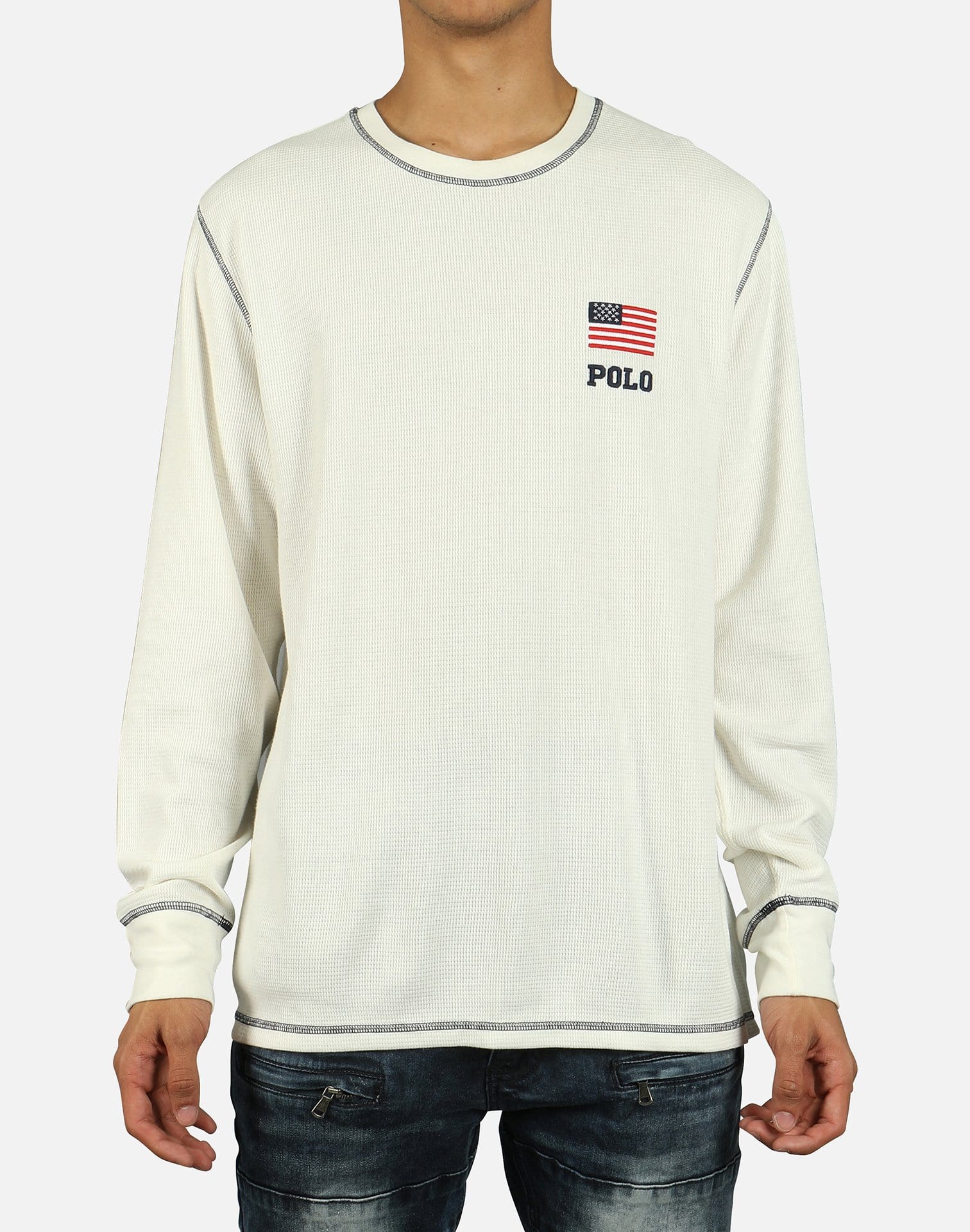 Polo Ralph Lauren WAFFLE KNIT FLAG LOGO THERMAL – DTLR