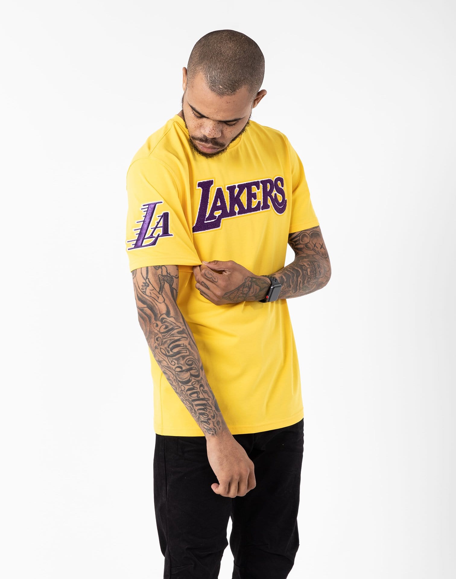 Pro Standard Mens NBA Los Angeles Lakers Pro Team Crew Neck T-Shirt  BLL151542-BLK Black