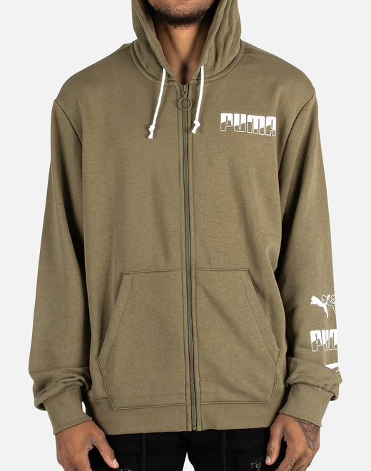 khaki puma hoodie mens