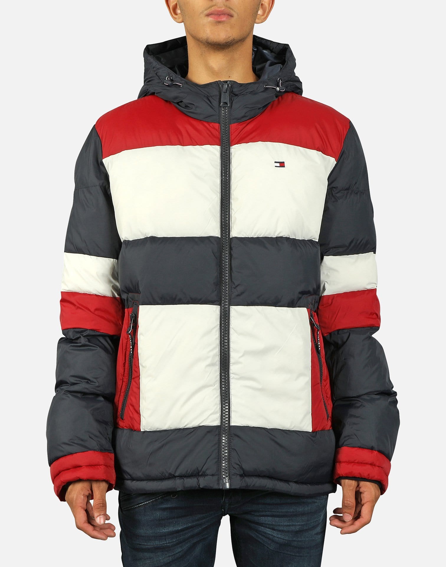 tommy hilfiger jacket colorblock puffer