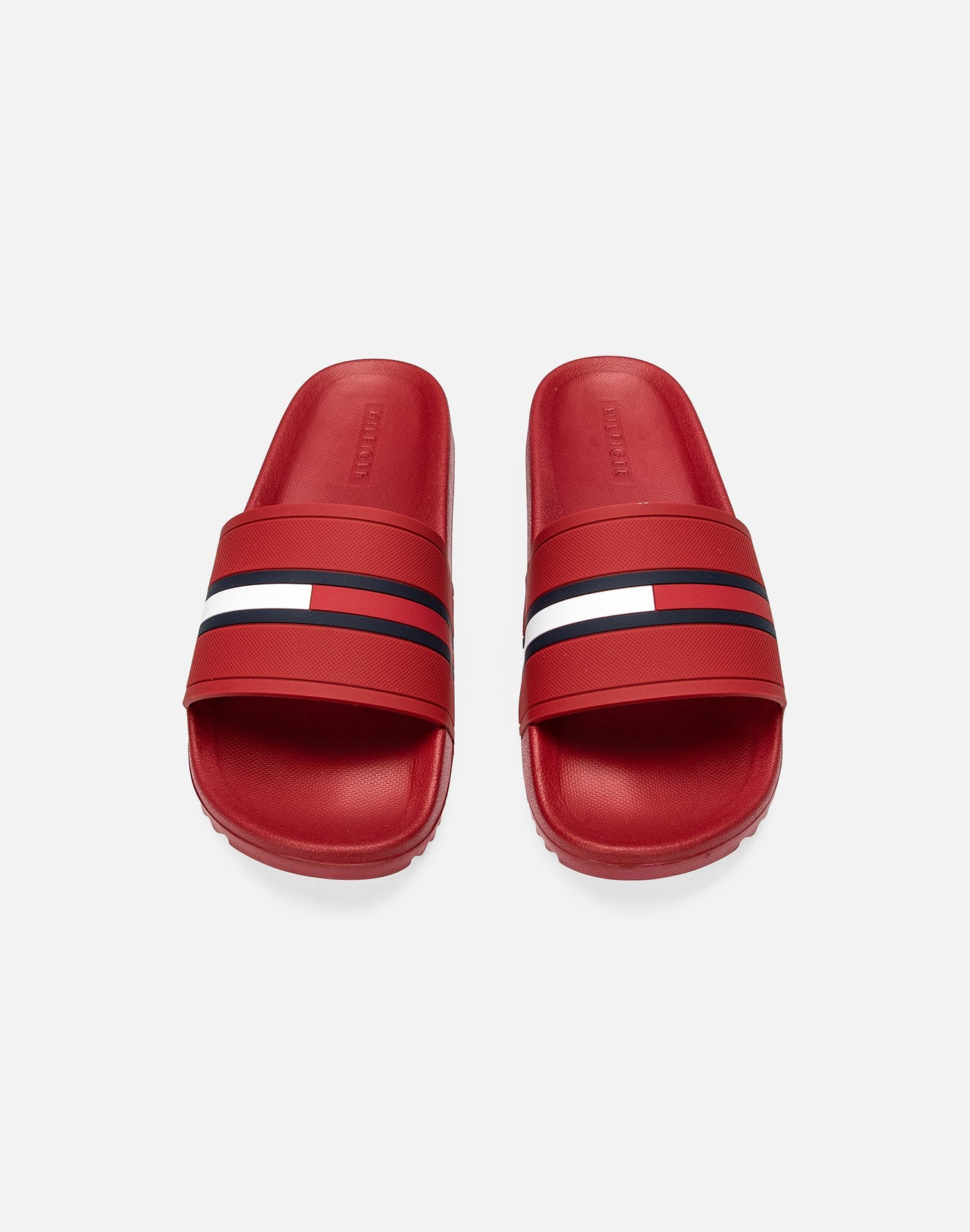 red tommy hilfiger sliders