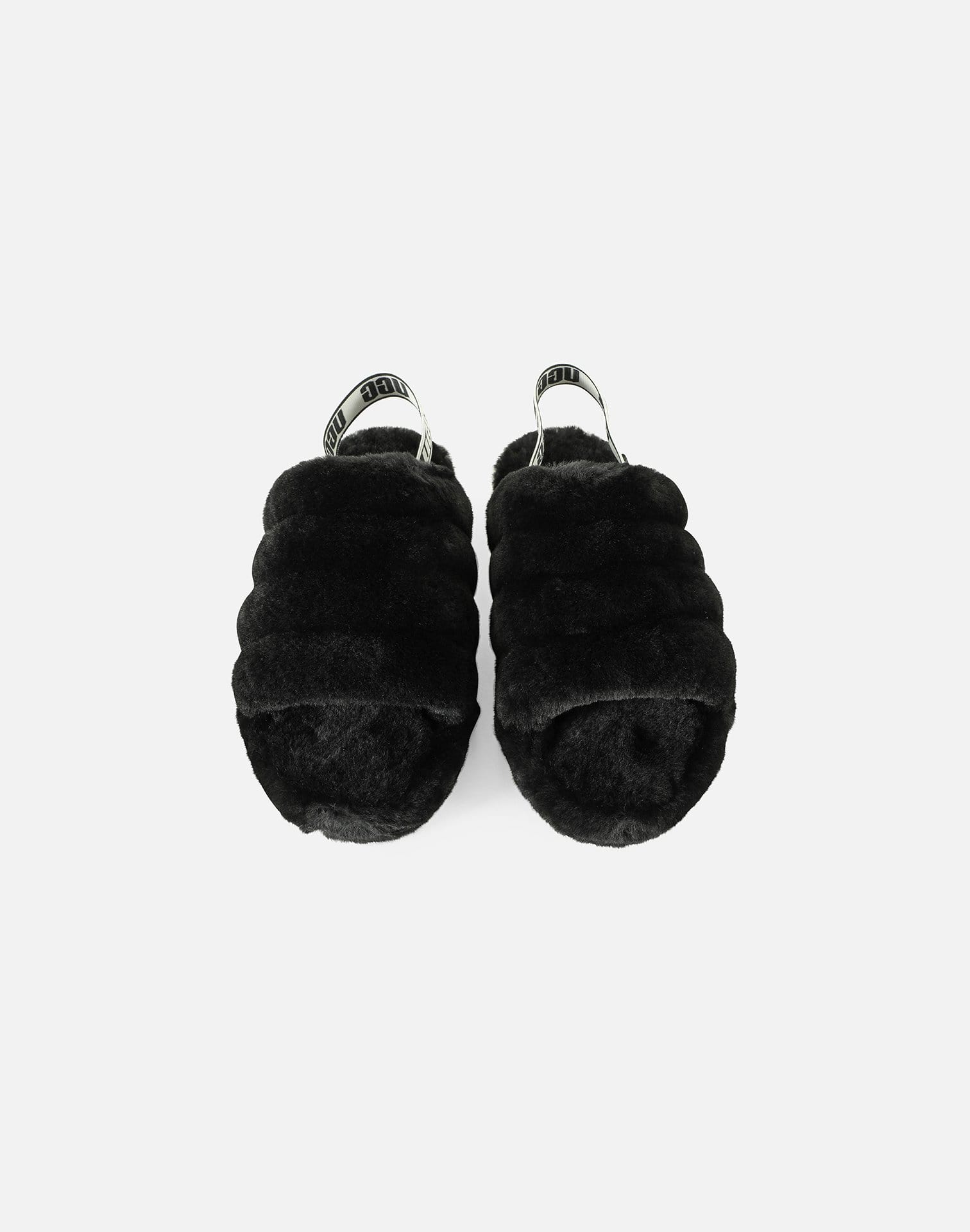 black ugg fluff yeah slide