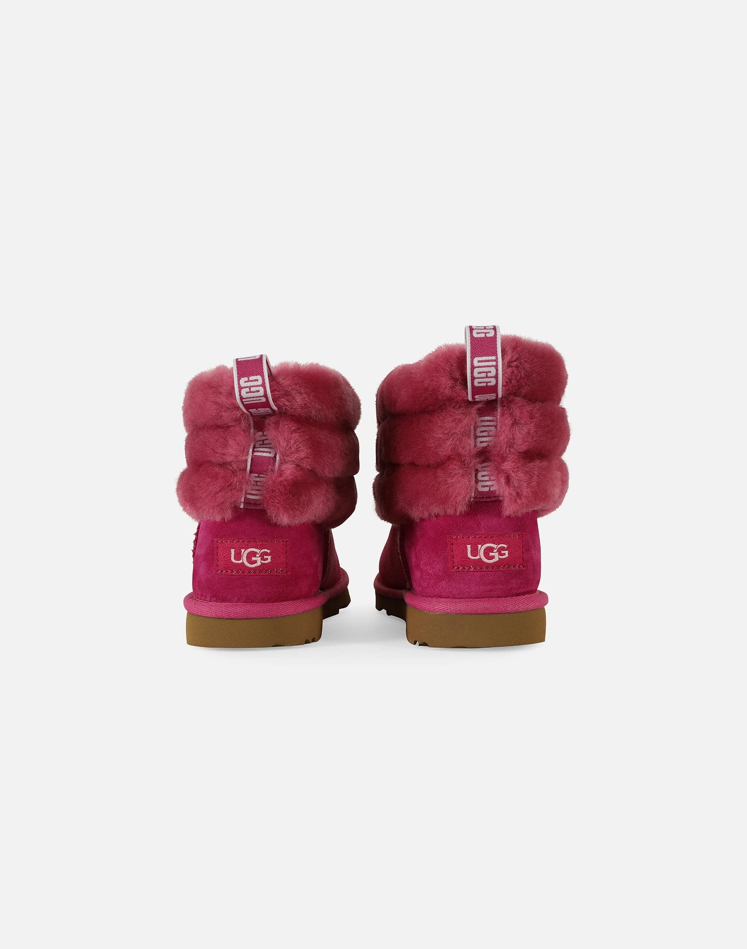 ugg fluff mini quilted logo boot pink
