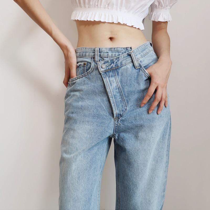 ASYMMETRIC HIGH WAIST SLIM JEANS Cosmique St