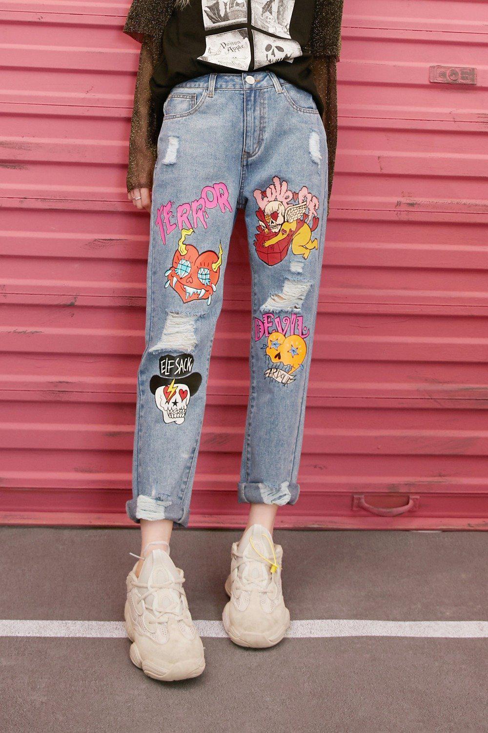 vintage graphic jeans