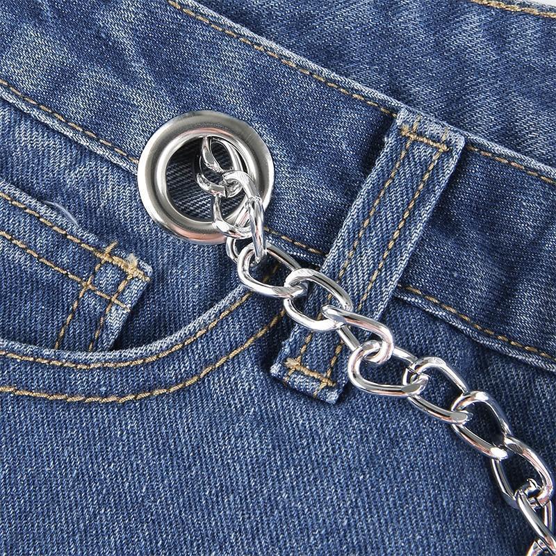 CHIC RIPPED WITH CHAINS JEANS - Cosmique Studio