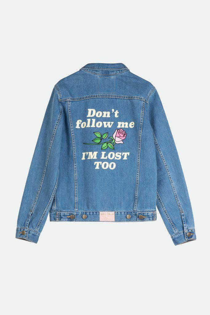 DON'T FOLLOW ME I'M LOST TOO DENIM JACKET - Cosmique Studio