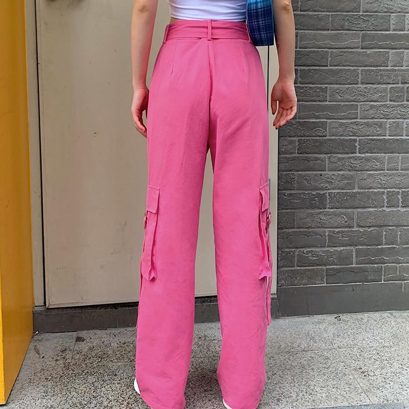 Y2K PINK SOLID CARGO PANTS - Cosmique Studio