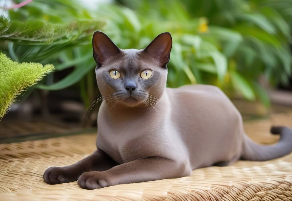 Burmese cat on bench