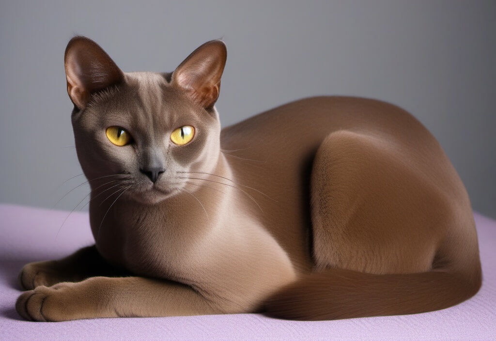 Burmese cat on pink cushion