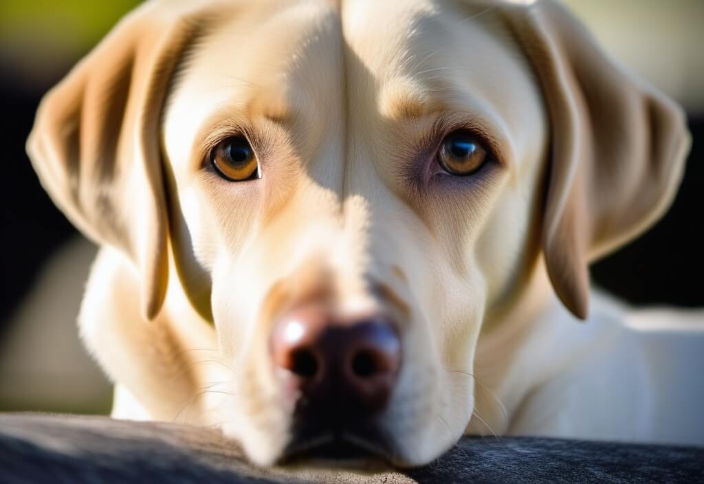 Labrador Retriever on couch