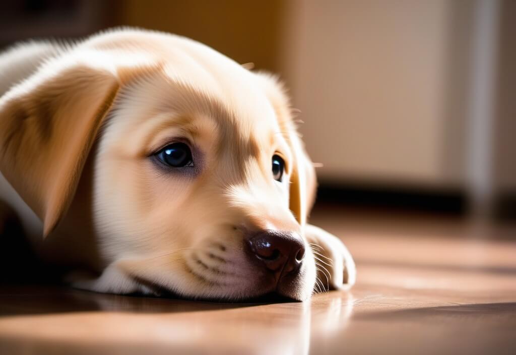 Labrador Retriever puppy on ground