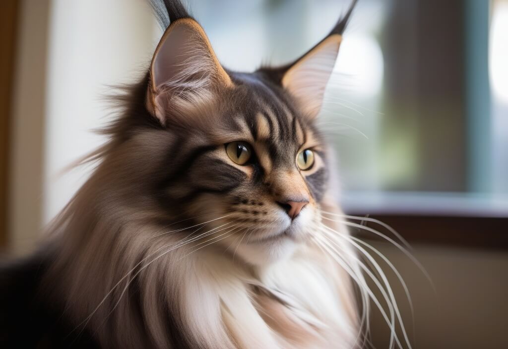 Maine Coon cat close-up