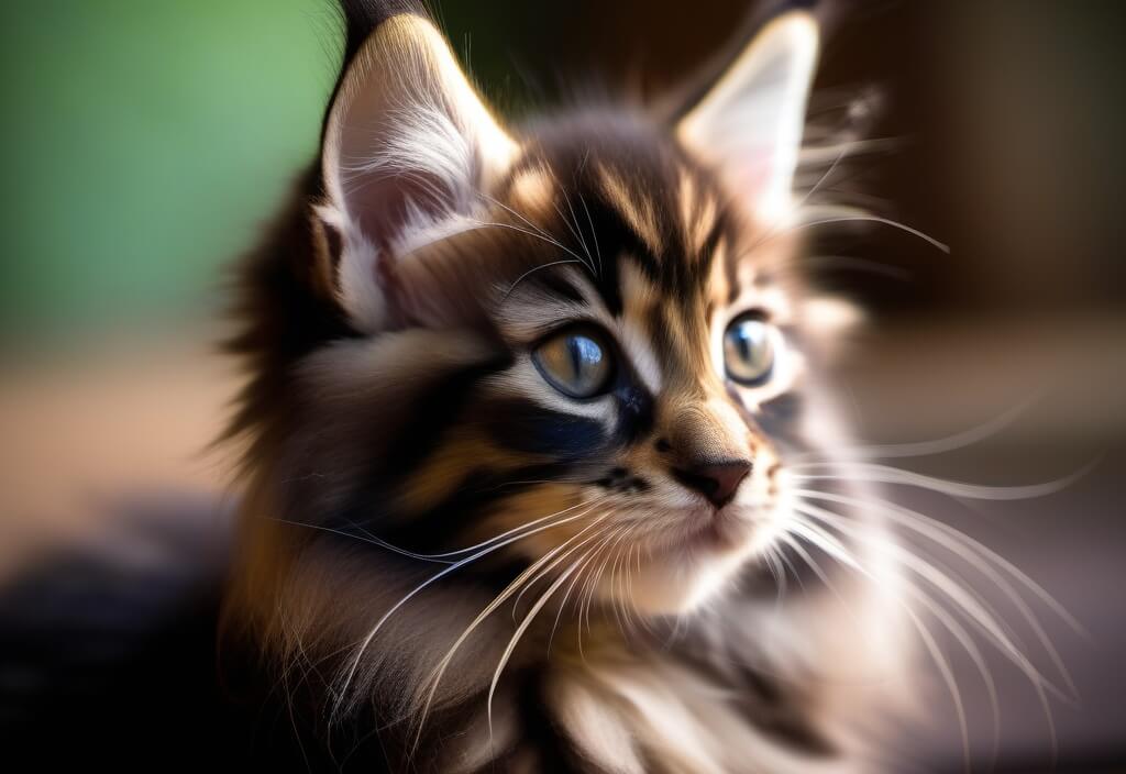 Maine Coon kitten close-up