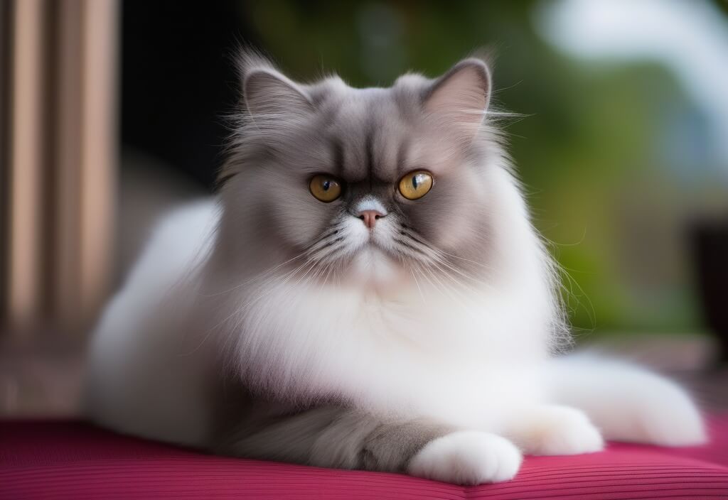 Persian cat sitting on floor