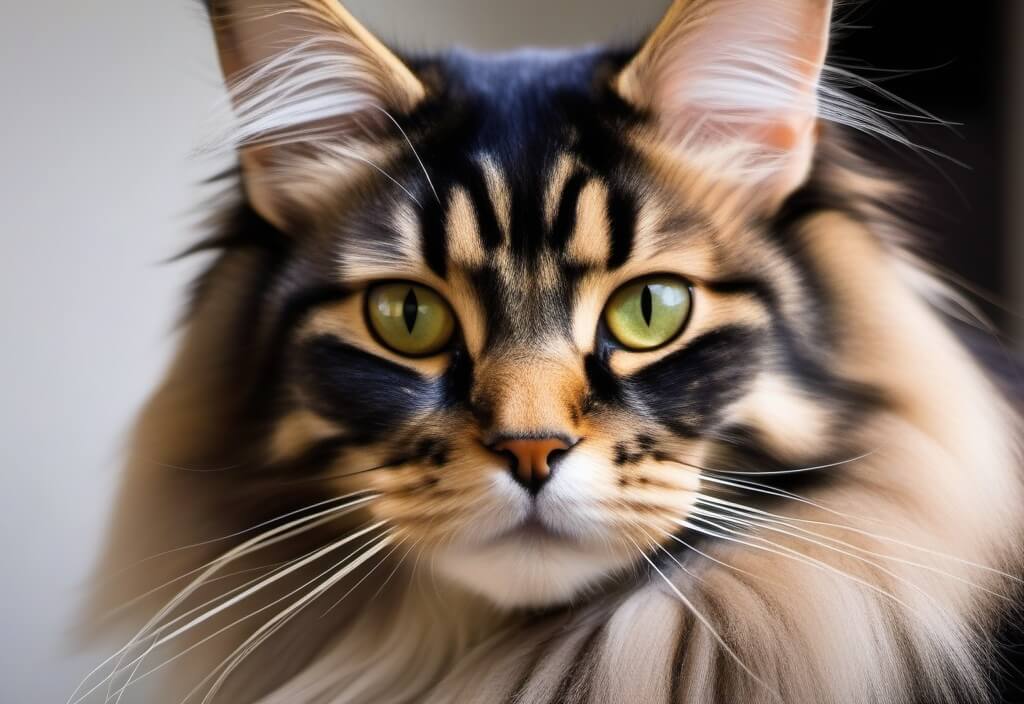 Senior Maine Coon cat close-up