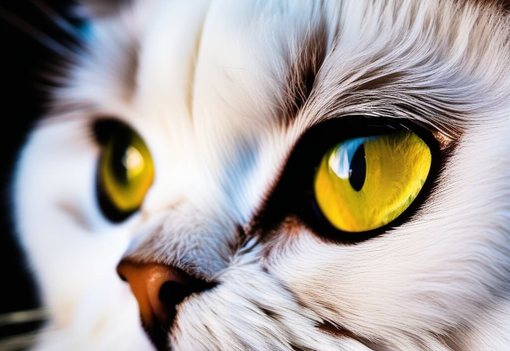 White Persian cat close-up
