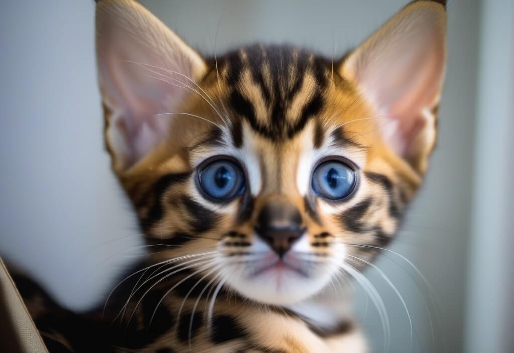 Bengal kitten close up