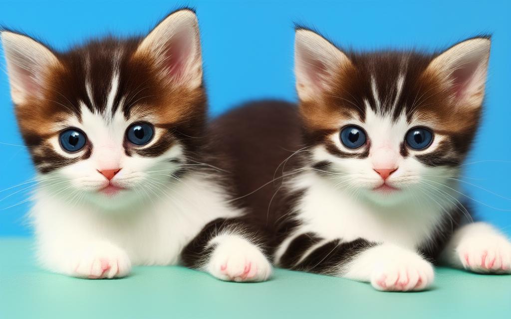 Cute kitten sitting next to each other