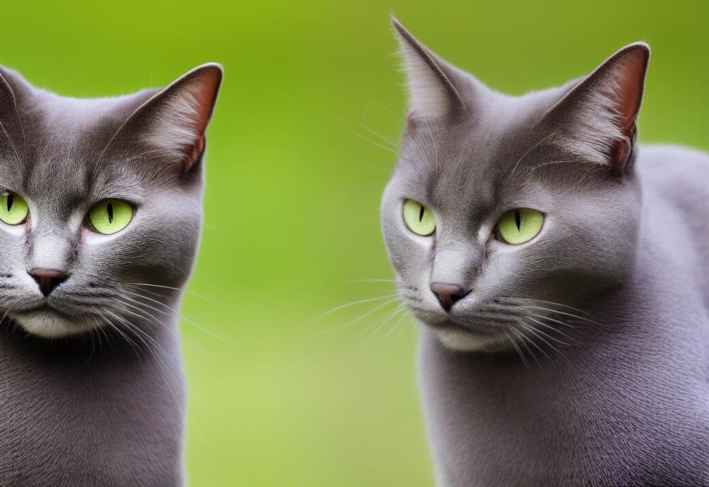 Two Russian Blue cats