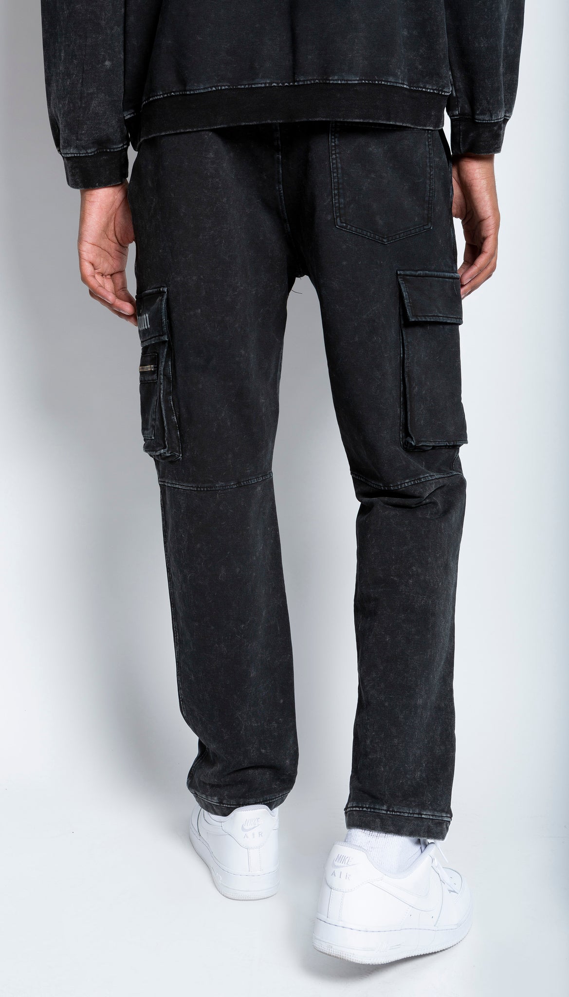 black cargo sweatpants