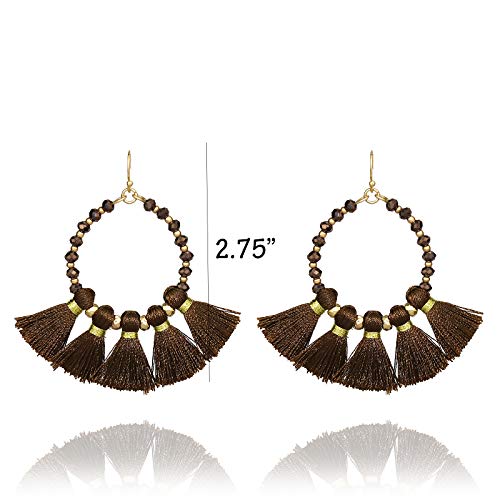 オイルペイント Pomina Crystal Bead Circle Drop Earrings with