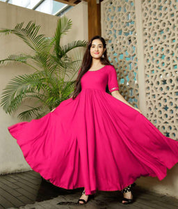 long dress pink colour