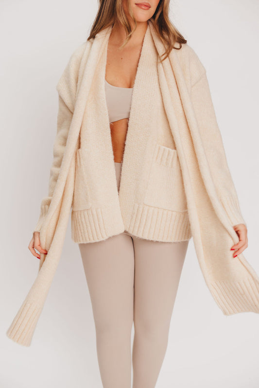 Oatmeal – Oversized Worth Amelia Rolled Edge Collective in Cardigan