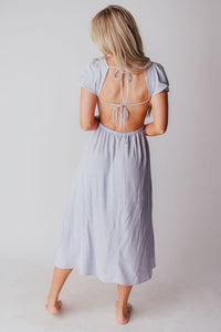 August Open Back Dress in Morning Glory (Color is More Periwinkle/Lavender in person)