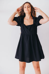 Lucky Baby Doll Dress in Black