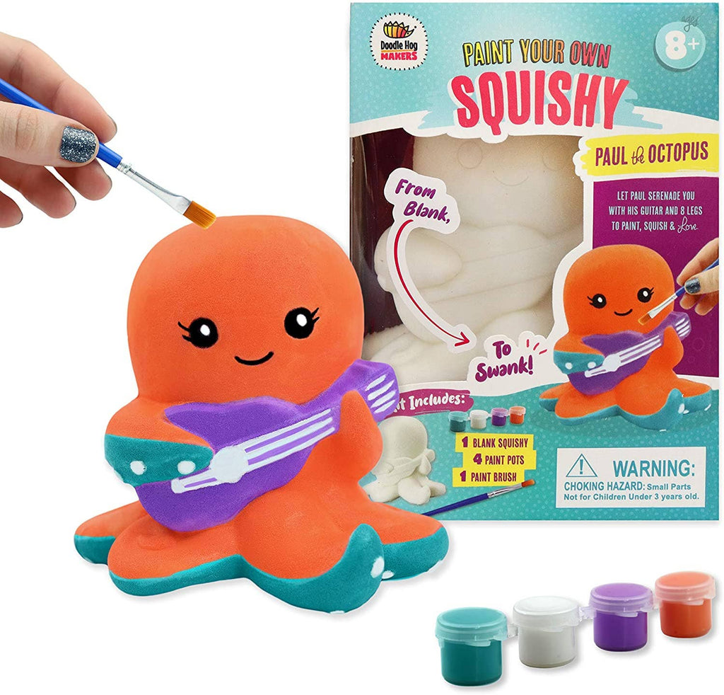 Creative Kids DIY Squishy Party Pack - 12 Individual Keychain Squishy Kits - Includes Brush and 4 Paints Each - 4 Unique Food Th