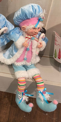 Poseable Whimsical Elf with Candy Cane - 19.25