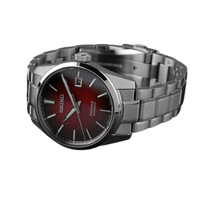 Seiko Presage Sharp Edged Red Dial Automatic Men's Watch SPB227J1 -  Obsessions Jewellery