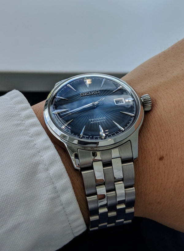 Seiko Presage Automatic Blue Gradation Cocktail Time Men's Watch SRPB4 -  Obsessions Jewellery