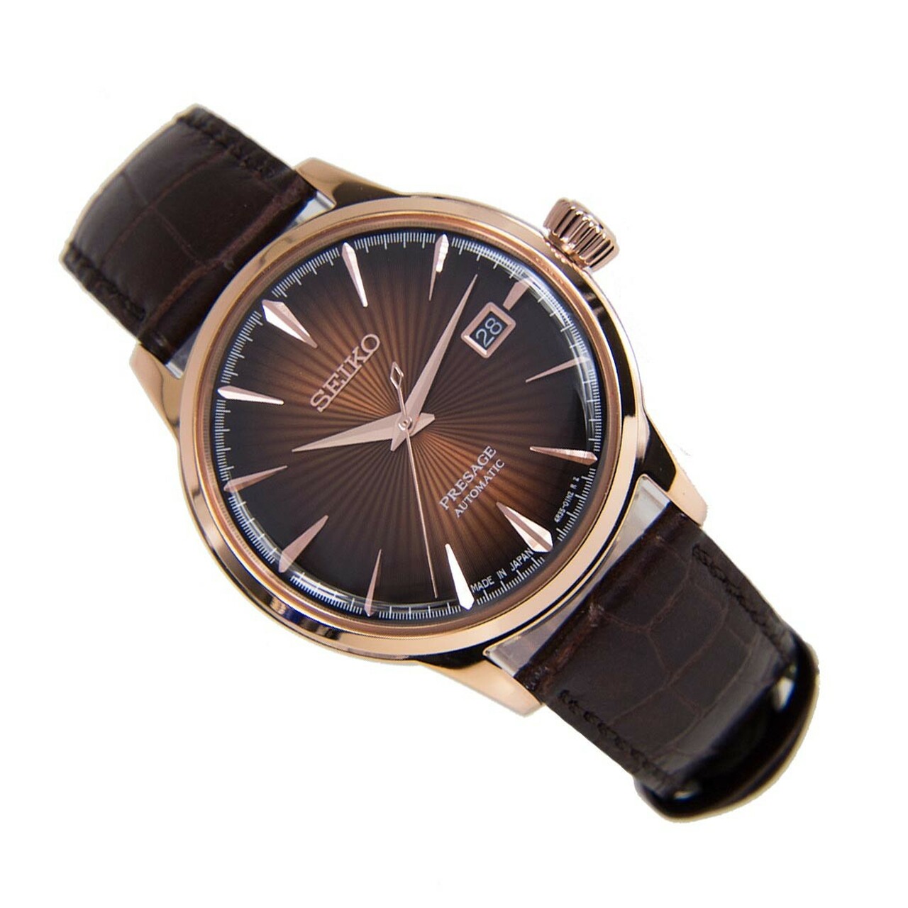 Seiko Presage Automatic Brown Gradient Cocktail Time Men's Watch SRPB4 -  Obsessions Jewellery