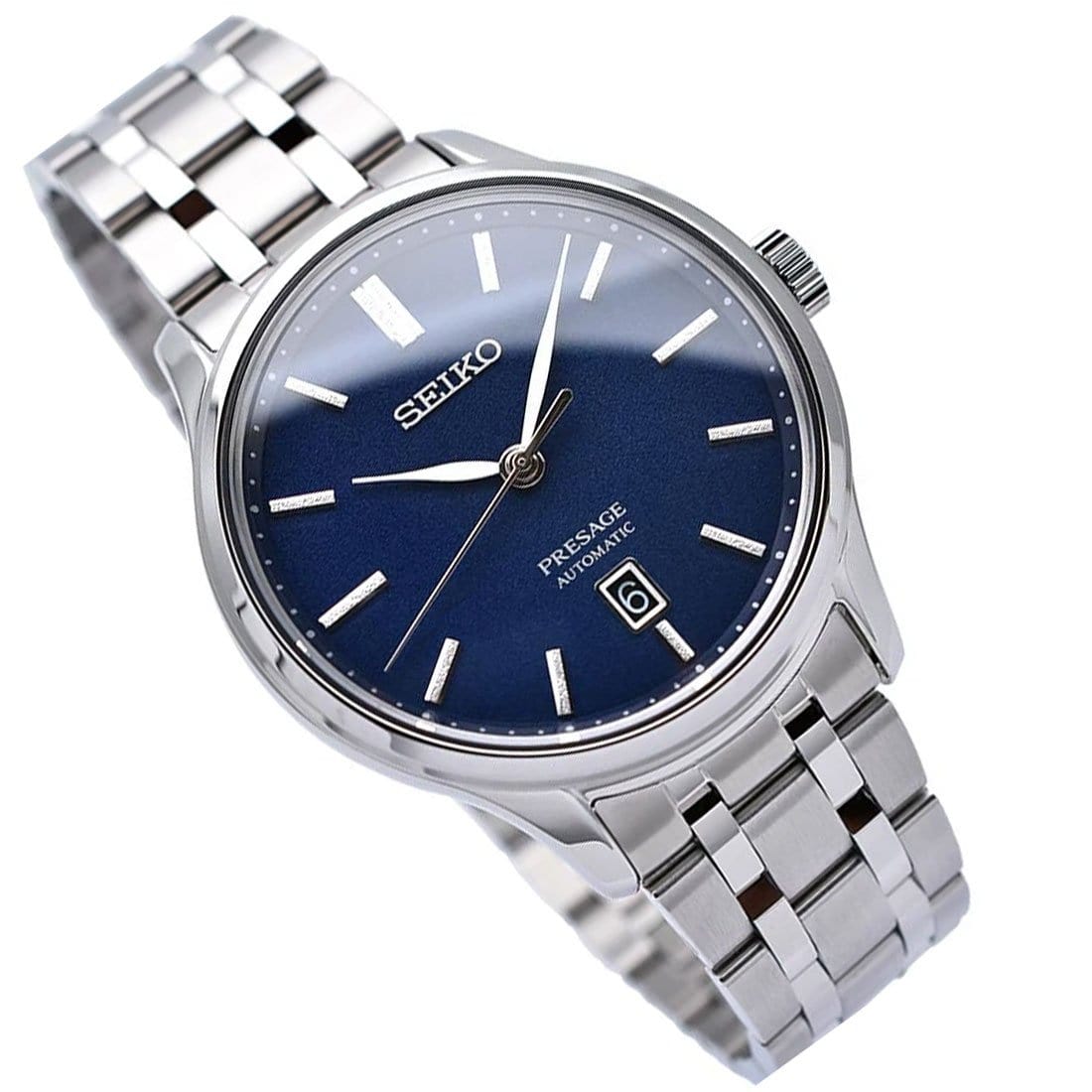 Seiko Presage Dark Blue Dial Steel Sapphire Glass Men's Watch SRPD41J1 -  Obsessions Jewellery