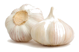 Image of immunity boosting garlic bulbs with a white background.