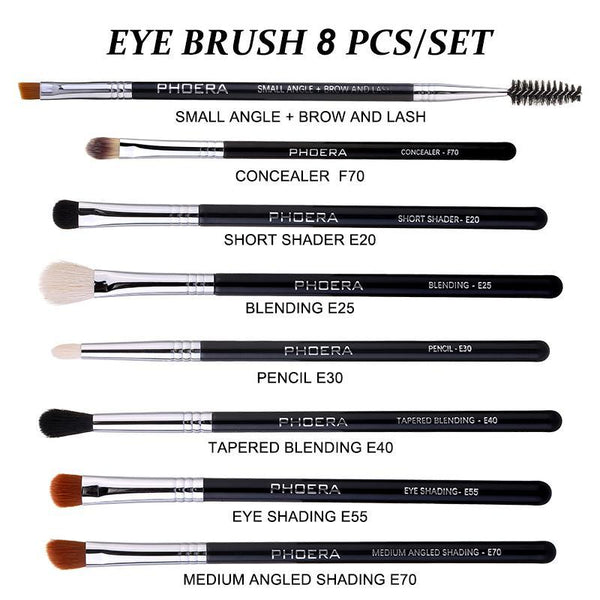 Phoera Eye Brush 8pc Set 0