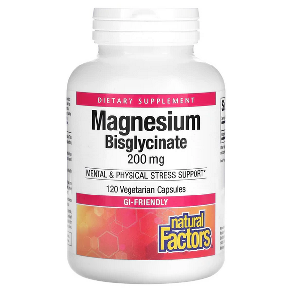 Natural Factors Magnesium Bisglycinate 200mg 120vc